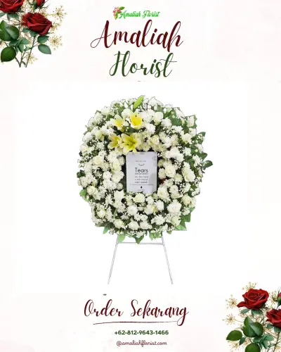 Krans Bunga Duka Cita di Banjar Agung